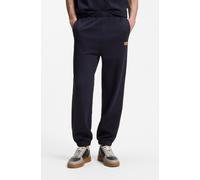 Sweathose HUGO "Nevatro", Herren, Gr. XL, N-Gr, blau (dunkelblau405), Sweatware, Obermaterial: 100% Baumwolle, unifarben, regular fit lang, Hosen Sweathose, Regular Fit, Zierhosenschlitz, elastische B