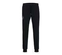 Sweathose JACK & JONES "JPSTGORDON JJSIMON SWEAT PANTS NAF", Herren, Gr. S, N-Gr, schwarz, angeraute Sweatware, Obermaterial: 60% Baumwolle, 40% Polyester, unifarben, normal normal, Hosen Sweathose (3