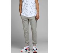 Sweathose JACK & JONES "JPSTGORDON Jogpants mit Kordelzug und bequemem Schnitt", Herren, Gr. M, N-Gr, grau (light grau melange), angeraute Sweatware, Obermaterial: 100% Baumwolle, bedruckt, meliert, b