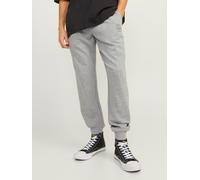 Sweathose JACK & JONES "JPSTGORDON Jogpants mit Kordelzug und bequemem Schnitt", Herren, Gr. S, N-Gr, grau (light grau melange), angeraute Sweatware, Obermaterial: 100% Baumwolle, bedruckt, meliert, b