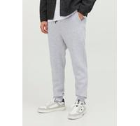 Sweathose JACK & JONES "JPSTGORDON mit Kordelzug und Komfortbund", Herren, Gr. L, N-Gr, grau (light grau melange), angeraute Sweatware, Obermaterial: 61% Polyester, 39% Baumwolle, unifarben, normal kn