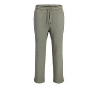 Sweathose JACK & JONES "JPSTKANE BRADLEY UNCUFFED SWT PANTS NOOS", Herren, Gr. S, N-Gr, vetiver, angeraute Sweatware, Obermaterial: 65% Polyester, 35% Baumwolle, unifarben, relaxed fit lang, Hosen Swe
