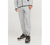 Sweathose JACK & JONES "JPSTWILL FUSION SWEAT PANTS NOOS", Herren, Gr. XS, N-Gr, grau (light grau melange), Web, Obermaterial: 58% Polyester, 42% Baumwolle, meliert, slim fit normal, Hosen Sweathose (