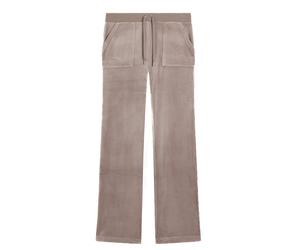 Sweathose JUICY COUTURE "DEL RAY. Damen", Damen, Gr. M, EURO-Größen, fungi, Samt, 95% Polyester, 5% Elasthan, slim fit, Hosen Sweathose, Trainingshose Damen, Sweathose, Velour, Jogginghose mit Glitzer