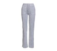 Sweathose JUICY COUTURE "DEL RAY Damen", Damen, Gr. S, EURO-Größen, grau (silber marl), 95% Baumwolle, 5% Elasthan, normal, Hosen Sweathose, Trainingshose Damen, Sweathose, Velour, Jogginghose mit Gli