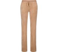 Sweathose JUICY COUTURE "DEL RAY TRACKPANT GOLD HARDWARE Damen", Damen, Gr. L, EURO-Größen, braun (caramel), Samt, 95% Polyester, 5% Elasthan, figurbetont, Hosen Sweathose, Trainingshose Damen, Sweath