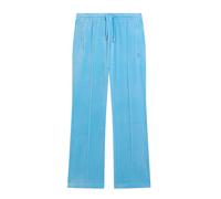 Sweathose JUICY COUTURE "TINA COL OUT TRACKPANT Damen", Damen, Gr. M, EURO-Größen, sky blau, Samt, 95% Polyester, 5% Elasthan, slim fit, Hosen Sweathose, Trainingshose Damen, Sweathose, Velour, Joggin