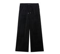 Sweathose JUICY COUTURE "WIDE LEG JOGGER WITH JC EMBROIDERY Damen", Damen, Gr. S, EURO-Größen, schwarz, Samt, 95% Polyester, 5% Elasthan, Hosen Sweathose, Trainingshose Damen, Sweathose, Velour, Joggi