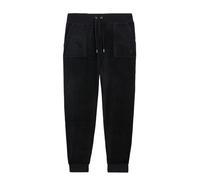 Sweathose JUICY COUTURE "WILLOW VELOUR CUFFED JOGGER WITH JC EMBROIDERY Damen", Damen, Gr. L, EURO-Größen, schwarz, 95% Polyester, 5% Elasthan, Hosen Sweathose, Trainingshose Damen, Sweathose, Velour,