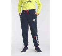 Sweathose KANGAROOS "Jogginghose für Jungen", Jungen, Gr. 164/170, N-Gr, blau (marine), Sweatware, Obermaterial: 100% Baumwolle, bedruckt, Basic lang, Hosen Sweathose, Logo-Drucken (97175640-164) mari