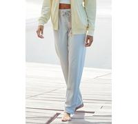 Sweathose LASCANA, Damen, Gr. 32/34, N-Gr, grau (hellgrau), angeraute Sweatware, Obermaterial: 50% Baumwolle, 50% Polyester, unifarben, casual, bequem lang, Hosen, mit seitlichen Eingrifftaschen, Loun
