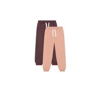 Sweathose MINYMO "Sweathose MIGirls - Sweat pant (2-pack)", Mädchen, Gr. 128, N-Gr, rosa (misty rose), Obermaterial: 60% Baumwolle CO. 40% Polyester PES., Hosen Sweathose (82050566-128) misty rose