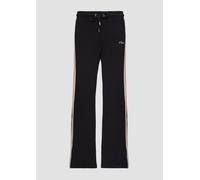 Sweathose S.OLIVER, Damen, Gr. 32/34, N-Gr, schwarz, Obermaterial: 95% Baumwolle, 5% Elasthan, unifarben mit Farbeinsatz, modisch, bequem normal, Hosen, Loumngehose mit Kontraststreifen und Pipings, L