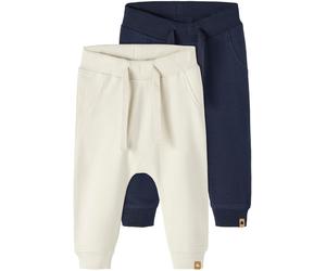 Sweathose NAME IT "NBNTAKKI mit verstellbarem Bund und bequemer Form", Mädchen, Gr. 56, N-Gr, blau (schwarz sapphire), Sweatware, Obermaterial: 95% Baumwolle, 5% Elasthan, unifarben, regular fit norma