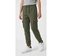 Sweathose NAME IT "NKMOLLIE CARGO PANT BRU NOOS", Jungen, Gr. 164, N-Gr, grün (olive night), Sweatware, Obermaterial: 60% Baumwolle, 40% Polyester, unifarben, loose fit normal, Hosen Sweathose (416593