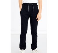 Sweathose NAME IT "NKMSWEAT - Jogger mit verstellbarem Bund und Rippbündchen", Jungen, Gr. 116, N-Gr, schwarz, angeraute Sweatware, Obermaterial: 80% Baumwolle, 20% Polyester, unifarben, regular fit k