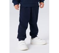 Sweathose NAME IT "NMMOBEAR NREG SWEAT PANT UNB NOOS", Jungen, Gr. 104, N-Gr, blau (schwarz sapphire), Sweatware, Obermaterial: 51% Baumwolle, 35% Polyester, 14% Viskose, unifarben, knöchellang, Hosen