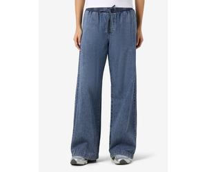 Sweathose NOISY MAY "NMENZA MW WIDE PANTS MG004MB NOOS", Damen, Gr. L, N-Gr, medium blau denim, Web, Obermaterial: 100% Baumwolle, unifarben, regular fit knöchellang, Hosen Sweathose (19678955-L) medi