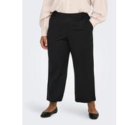 Sweathose ONLY CARMAKOMA "CARGOLDTRASH LIFE HW STR CULOTTE NOOS", Damen, Gr. 50, Länge 32, schwarz, Obermaterial: 63% Viskose, 32% Nylon, 5% Elasthan, unifarben, straight fit knöchellang, Hosen Sweath