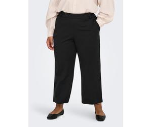 Sweathose ONLY CARMAKOMA "CARGOLDTRASH LIFE HW STR CULOTTE NOOS", Damen, Gr. 52, Länge 32, schwarz, Obermaterial: 63% Viskose, 32% Nylon, 5% Elasthan, unifarben, straight fit knöchellang, Hosen Sweath