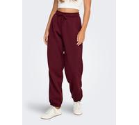 Sweathose ONLY "ONLBEST CUFF PANT SWT NOOS", Damen, Gr. XS (34), N-Gr, lila (tawny port), Sweatware, Obermaterial: 65% Polyester, 35% Baumwolle, unifarben, relaxed fit knöchellang, Hosen Sweathose (39