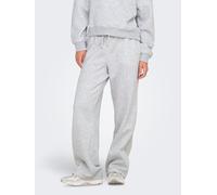 Sweathose ONLY "ONLBEST STRAIGHT PANT SWT NOOS", Damen, Gr. M (38), N-Gr, light grau melange, Sweatware, Obermaterial: 65% Polyester, 35% Baumwolle, unifarben, lang, Hosen Sweathose (46222345-M) light