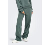 Sweathose ONLY "ONLBEST STRAIGHT PANT SWT NOOS", Damen, Gr. XS (34), N-Gr, grün (balsam grün), Sweatware, Obermaterial: 65% Polyester, 35% Baumwolle, unifarben, lang, Hosen Sweathose (95893604-XS)