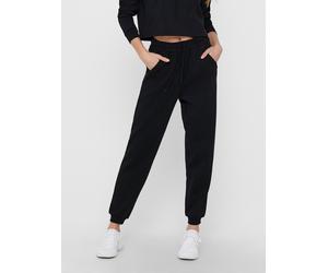 Sweathose ONLY PLAY "ONPLOUNGE HW SWEAT PNT - NOOS", Damen, Gr. M (38), N-Gr, schwarz, Sweatware, Obermaterial: 80% Polyester, 15% Viskose, 5% Elasthan, unifarben, regular fit knöchellang, Hosen Sweat