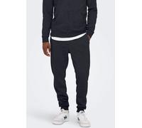 Sweathose ONLY & SONS "ONSCERES LIFE SWEAT PANTS", Herren, Gr. M, N-Gr, navy, angeraute Sweatware, Obermaterial: 65% Baumwolle, 35% Polyester, relaxed fit normal, Hosen Sweathose (11303445-M) navy