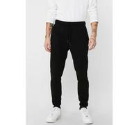 Sweathose ONLY & SONS "ONSCERES LIFE SWEAT PANTS", Herren, Gr. XXL, N-Gr, schwarz, angeraute Sweatware, Obermaterial: 65% Baumwolle, 35% Polyester, unifarben, relaxed fit normal, Hosen Sweathose (5239