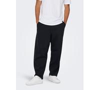 Sweathose ONLY & SONS "ONSCERES WIDE PANT NOOS", Herren, Gr. XL, N-Gr, schwarz, angeraute Sweatware, Obermaterial: 57% Baumwolle, 43% Polyester, unifarben, regular fit lang, Hosen Sweathose, Baumwollm