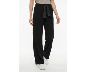 Sweathose PIECES "PCCHILLI WIDE GLITTER SWEAT PANT NOOS BC", Damen, Gr. XL (42), N-Gr, schwarz detail:wide lurex, Sweatware, Obermaterial: 50% Baumwolle, 50% Polyester, unifarben, lang, Hosen Sweathos