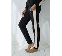 Sweathose S.OLIVER Gr. 36/38, N-Gr, schwarz, Damen, Obermaterial: 95% Baumwolle, 5% Elasthan, unifarben mit Farbeinsatz, Hosen, mit Seitenstreifen und Pipings, Loungewear (14541400-36) schwarz