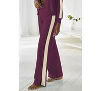 Sweathose S.OLIVER, Damen, Gr. 48/50, N-Gr, rot (dunkelrot), Obermaterial: 95% Baumwolle, 5% Elasthan, unifarben mit Farbeinsatz, bequem normal, Hosen Sweathose, Loumngehose mit Kontraststreifen und P
