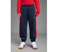 Sweathose SCOUT "Jogginghose mit kontrastfarbigen Seiteneinsätzen- NEU von SCOUT", Jungen, Gr. 140/146, N-Gr, blau (marine), Sweatware, Obermaterial: 100% Baumwolle, unifarben, Basic lang, Hosen Sweat