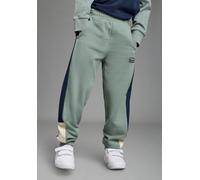 Sweathose SCOUT "Jogginghose mit kontrastfarbigen Seiteneinsätzen- NEU von SCOUT", Jungen, Gr. 140/146, N-Gr, grün (khaki), Sweatware, Obermaterial: 100% Baumwolle, unifarben, Basic lang, Hosen Sweath