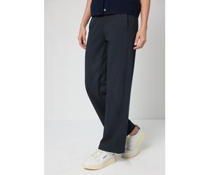 Sweathose STREET ONE, Damen, Gr. 44, Länge 28, shadowed navy, Stoff, 68% Viskose, 28% Polyester, 4% Elasthan, unifarben, comfort fit normal, Hosen Sweathose, mit Wide Legs (45077329-44) shadowed navy