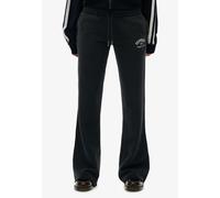 Sweathose SUPERDRY "ATHLETIC EMB FLARE JOGGER", Damen, Gr. XS, N-Gr, blau (eclipse navy), Sweatware, Obermaterial: 100% Baumwolle, unifarben, regular fit lang, Hosen Sweathose, Baumwolle, slim fit (40