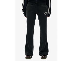 Sweathose SUPERDRY "ATHLETIC EMB FLARE JOGGER", Damen, Gr. XS, N-Gr, blau (eclipse navy), Sweatware, Obermaterial: 100% Baumwolle, unifarben, regular fit lang, Hosen Sweathose, Baumwolle, slim fit (40
