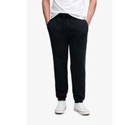 Sweathose SUPERDRY "ESSENTIAL COMPANY LOGO JOGGER", Herren, Gr. L, N-Gr, schwarz (schwarz navy), angeraute Sweatware, Obermaterial: 60% Baumwolle, 40% Polyester, unifarben, relaxed fit lang, Hosen Swe