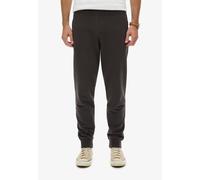 Sweathose SUPERDRY "ESSENTIAL LOGO JOGGERS HB", Herren, Gr. XL, N-Gr, schwarz (carbon schwarz), Web, Obermaterial: 100% Seide, unifarben, relaxed fit knöchellang, Hosen Sweathose (46980444-XL) carbon