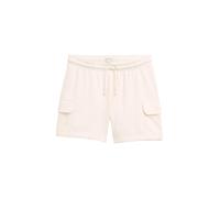 Sweathose TOM TAILOR, Kinder, Gr. 140, N-Gr, weiß (gardenia weiß), Sweatware, Obermaterial: 70% Baumwolle, 30% Polyester, unifarben, regular fit kurz, Hosen Sweathose, mit elastischem Bund und Kordel