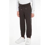 Sweathose TOMMY HILFIGER "ESSENTIAL SWEATPANTS", Jungen, Gr. 10/140, N-Gr, schwarz, Obermaterial: 100% Baumwolle, Basic schmal normal, Hosen Sweathose (71774026-10) schwarz