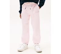 Sweathose TOMMY HILFIGER "MINI CORP SWEATPANTS", Mädchen, Gr. 6 (116), N-Gr, rosa (light pink), Sweatware, Obermaterial: 80% Baumwolle, 20% Polyester, unifarben, regular fit lang, Hosen Sweathose, für