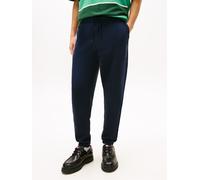 Sweathose TOMMY JEANS "TJM REGULAR LINEAR", Herren, Gr. XL, N-Gr, blau (schwarz night navy), Web, Obermaterial: 80% Baumwolle, 20% Polyester, regular fit lang, Hosen Sweathose, Regular fit mit elastis