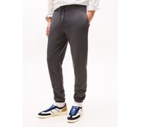 Sweathose TOMMY JEANS "TJM SLIM S FLAG SWEATPANT", Damen, Gr. M, N-Gr, washed schwarz, Sweatware, Obermaterial: 80% Baumwolle, 20% Polyester, slim fit lang, Hosen Sweathose, Mit Kordelzug (43765849-M)