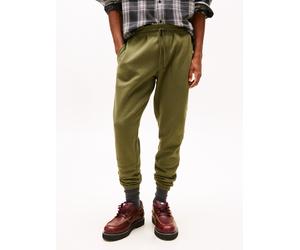 Sweathose TOMMY JEANS "TJM SLIM S FLAG SWEATPANT", Herren, Gr. L, N-Gr, dunkelgrünery, Sweatware, Obermaterial: 80% Baumwolle, 20% Polyester, slim fit lang, Hosen Sweathose, Mit Kordelzug (45867904-L)