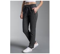 Sweathose TRIGEMA "TRIGEMA Freizeithose aus Sweat-Qualität", Damen, Gr. M, Normalgrößen, grau (anthrazit, melange), Sweatware, 70% Baumwolle, 30% Polyester, Hosen Sweathose (34891163-M) anthrazit, mel