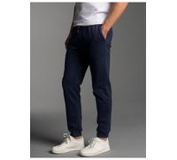 Sweathose TRIGEMA "TRIGEMA Jogginghose aus Biobaumwolle", Damen, Gr. XXL, Normalgrößen, blau (navy), Sweatware, 75% Baumwolle (Biobaumwolle kbA), 25% Baumwolle (recycelt), Basic, Hosen Sweathose (6083