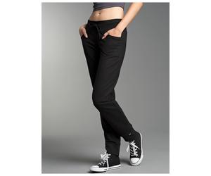 Sweathose TRIGEMA "TRIGEMA Jogginghose in leichter Sweat-Qualität", Damen, Gr. L, Normalgrößen, schwarz, Sweatware, 50% Baumwolle, 50% Polyester, Hosen Sweathose (44225922-L) schwarz